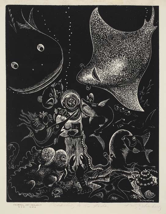 FRITZ EICHENBERG Preaching to the Fishes.